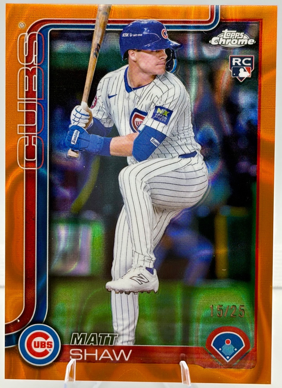 Matt Shaw RC Orange Refractor /25 2025 Topps Chrome Cubs Rookie #219