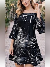 Resort Luxe H Halston Off-Shoulder Shift Dress | Tropical Glam | 10