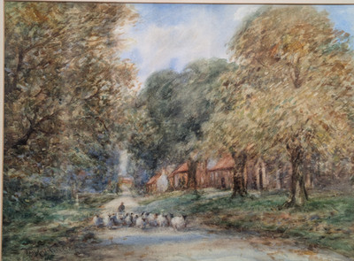 Original großes Aquarell Gemälde Landschaft signiert von David Thomas Robertson 