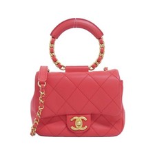 Chanel As1357 Lambskin Shoulder Bag Women Red One Size