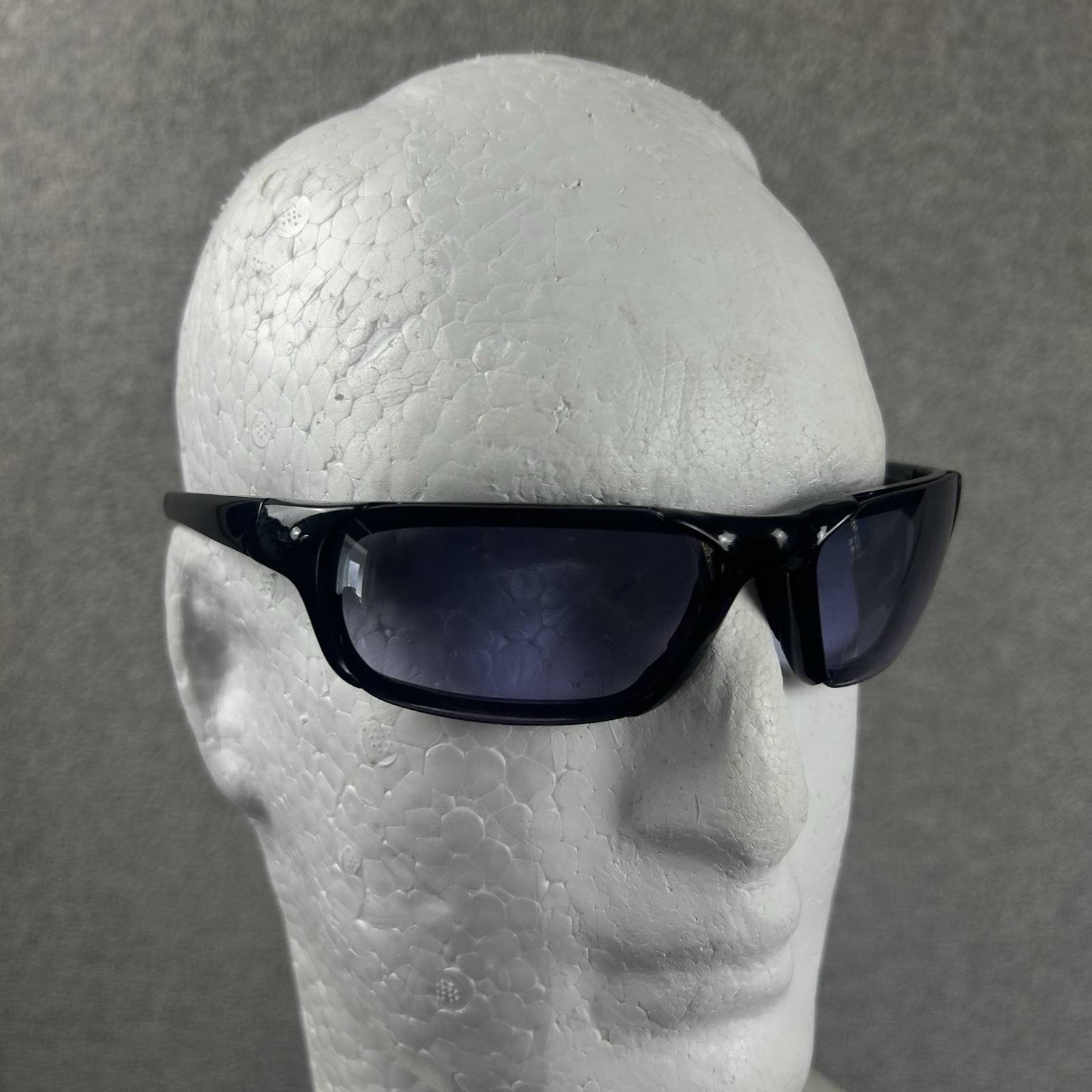 Castro Black Sunglasses Rectangular Wrap Y2K Stre… - image 1