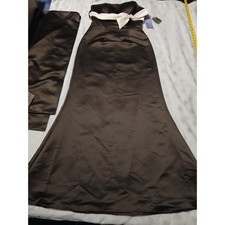 Mori Lee by Madeline Gardner chocolate brown formal strapless dress new with tag