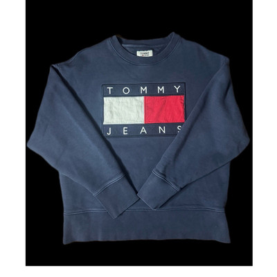 Tommy Jeans Navy Blue Logo Graphic Print Crew Neck Pullover Sweatshirt
