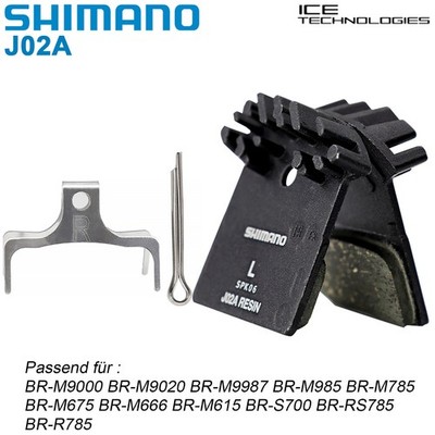 Shimano Bremsbeläge Ice-Tech J02A für XTR XT SLX BR-M9000 BR-M785 BR-M666 S700J