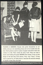 Vintage Party Capers Tearing A Herring Game Card 8 1940s 1950s Ephemera
