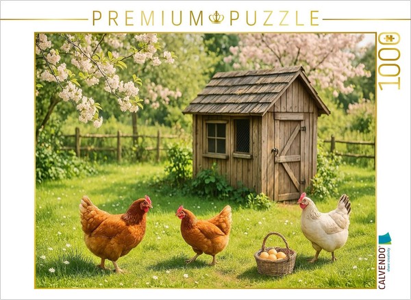 Calvendo Puzzle Zwischen BlüTen Und HüHnerfedern | 1000 Teile Lege-GrößE 64X48Cm-image
