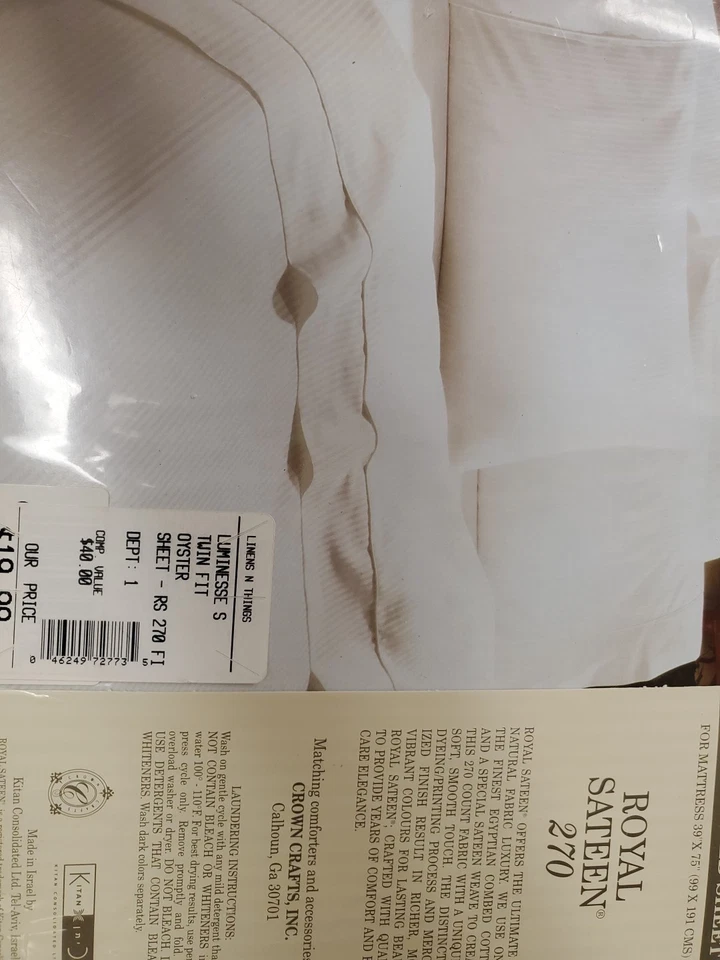 Nueva Sábana Ajustable Royal Sateen 270 DOBLE Luminesse 100% Algodón Egipcio Rayas Foto 3 de 4
