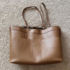 Steve Madden Tan Tote Bag with Leopard Print Lining