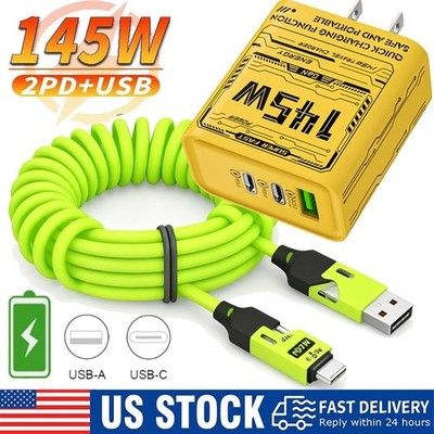 145W Fast Type C Wall Charger , 4-In-1 100W Super Fast Cable For Cell Phone iPad