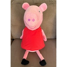 Peppa Pig Plush Stuffed Animal Toy Pink with Red Dress 27.5" Jumbo 2003 Rare