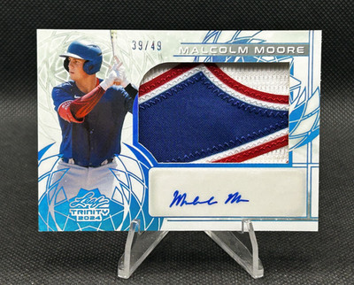 2024 Leaf Trinity Malcolm Moore Patch Auto Platinum /49 #PA-MM1 Rangers