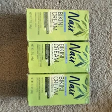 3 Nair Hair Remover Bikini Cream With Green Tea Sensitive Formula 1.7 oz New