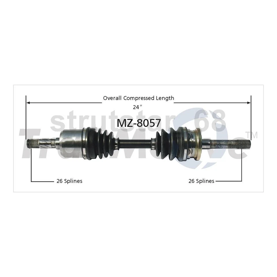 Eje TrakMotive CV 2 piezas delantero izquierdo delantero derecho para Mazda B2600 1987-1993 Foto 3 de 3