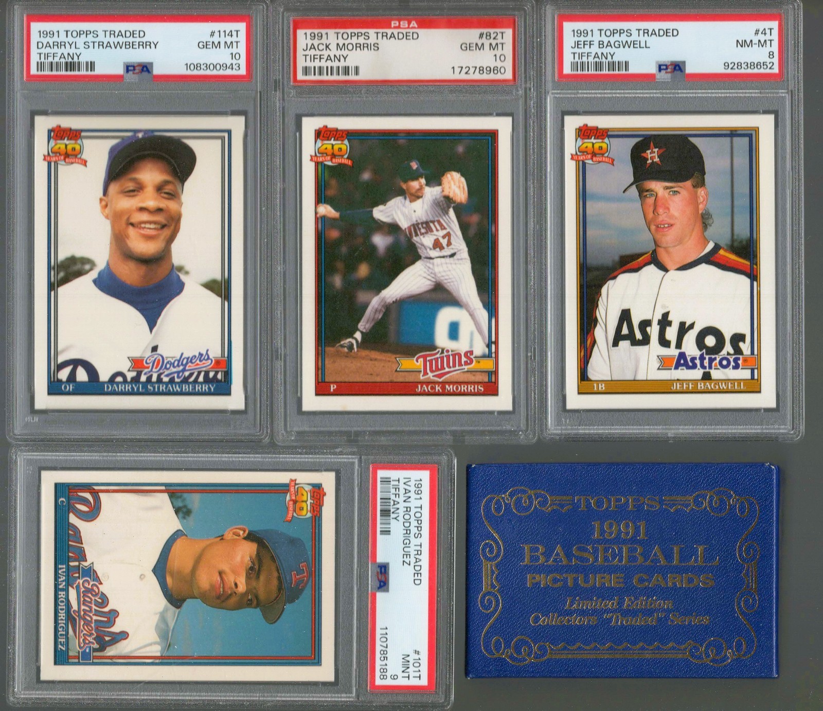 1991 Topps Traded Tiffany Complete Set Bagwell, strawberry, rodriguez, morris