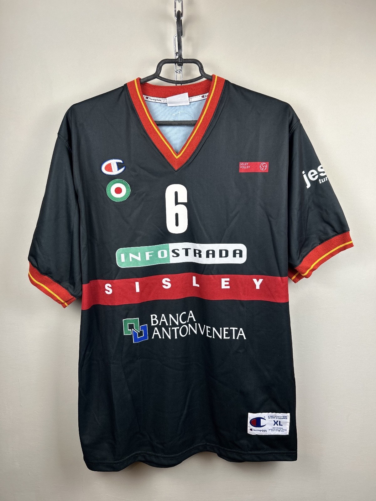 Vintage Sisley Treviso #6 Volleyball Jersey Shirt Size XL