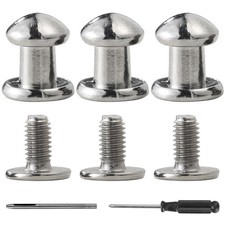 YORANYO 30 Sets 8MM Round Head Button Stud for Leather Chicago Screws Spikes ...