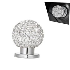 Bling Car Engine Start Button Cover, Rhinestone Round Ball Push 1 PC White