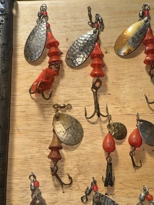 Lot of (7) Vintage Trout Steelhead Spinners Luhr Jenson, Mepps,  P Marten, Bud's