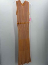 Pre-Owned Misook Orange Size Small Maxi Sleeveless Dress