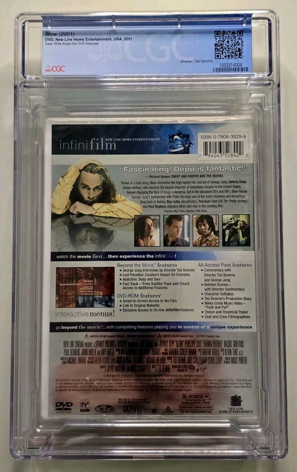 Blow (DVD, 2001) Brand New Sealed Graded CGC 9.6 Seal Grade A+ Foto 3 de 3