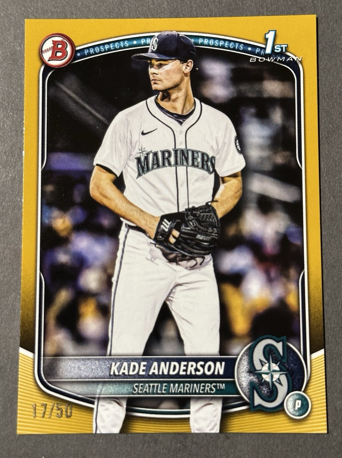 2025 Bowman Draft Kade Anderson #BD-3 1st Paper Gold 17/50 Mariners