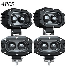 4Pcs 4"Inch Square LED Work Light Pods Flood Light For Truck Offroad Tractor SUV