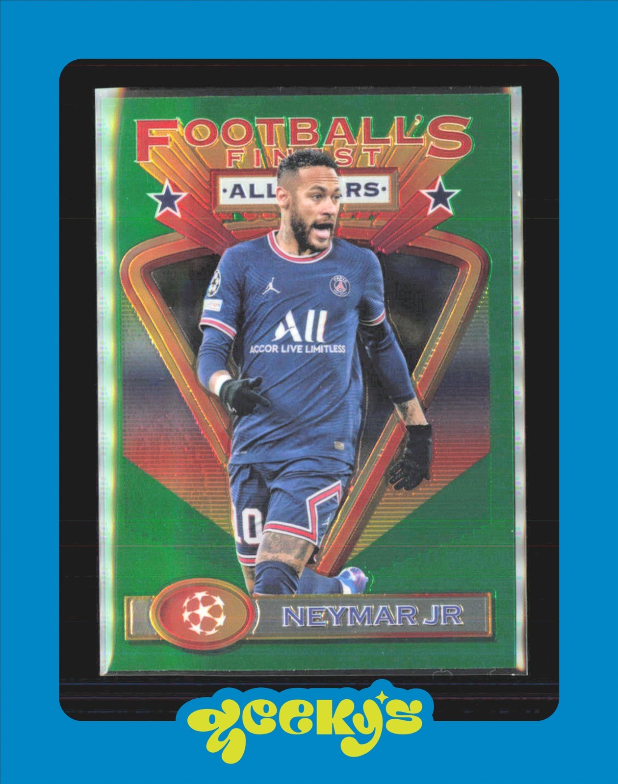 Neymar Jr 2021-22 Topps Finest Flashbacks UEFA Champions League #64 Paris