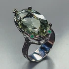 Jewellery 25 ct Natural Green Amethyst Ring 925 Sterling Silver Size 8 /R480654