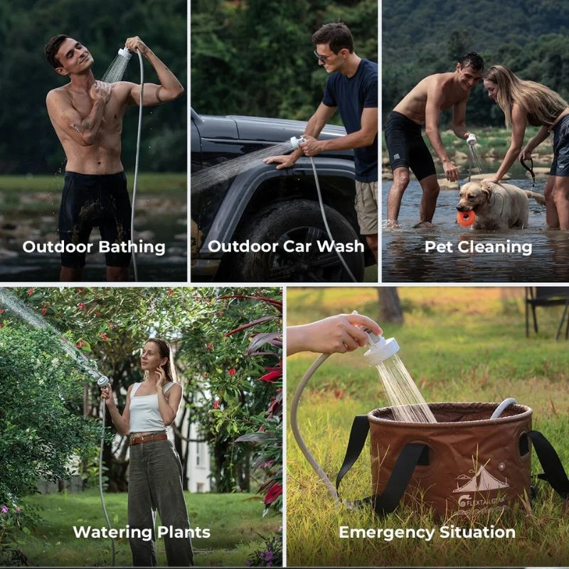 Flextail Max Ducha Portátil Camping Cabezal de Ducha Recargable Exterior Bomba de Ducha Foto 4 de 4