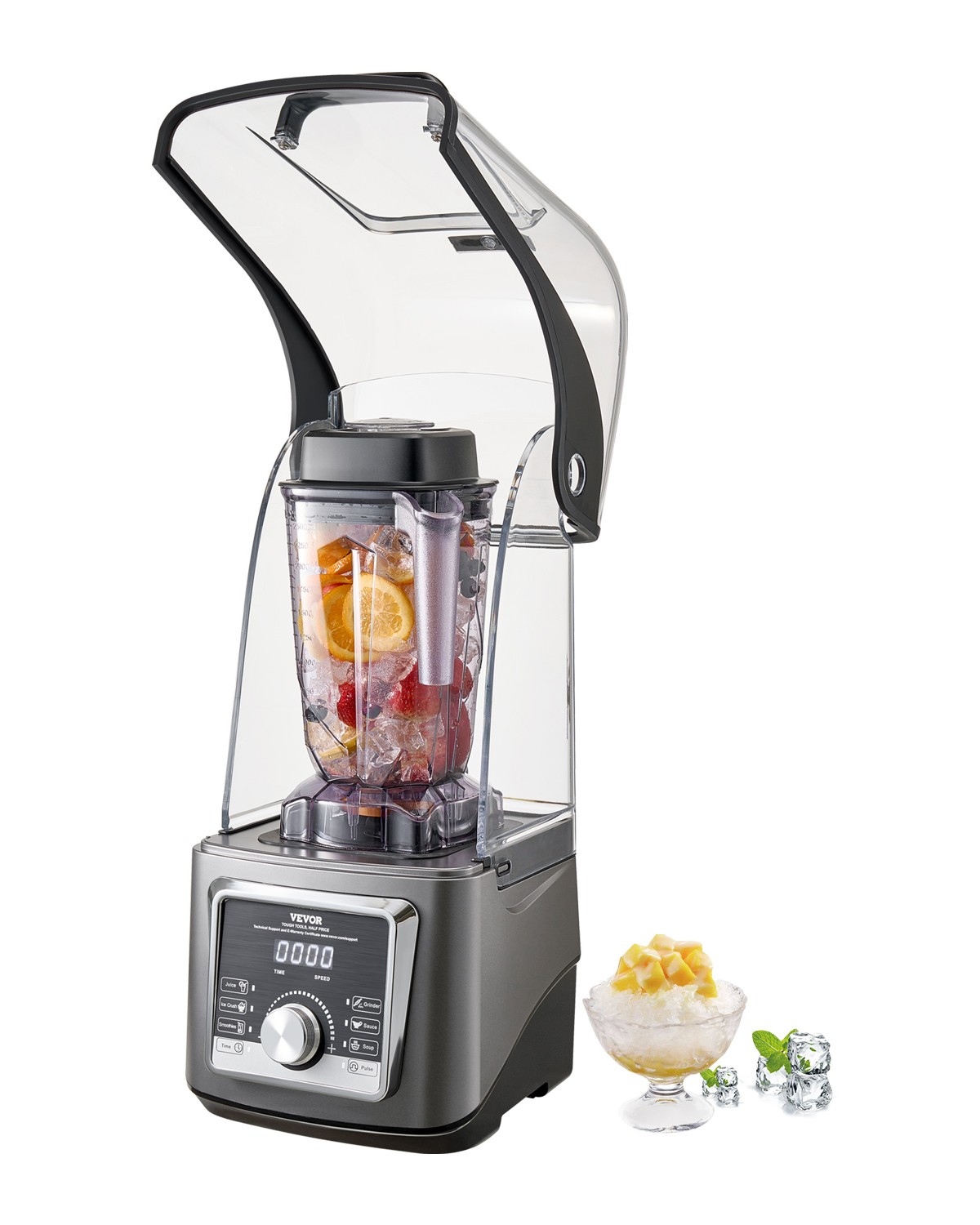 Smoothie Blender 85 oz 1400W Food Processing Blender Fruit Juicer w/ Shield