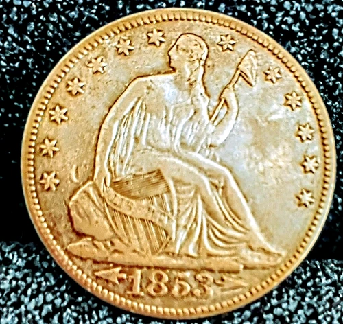 1853 O Seated Liberty Half Dollar 100% Original VF+++Arrows &Rays Excellent Coin