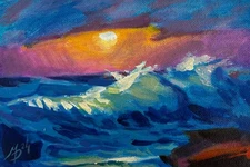 Acrylic Painting Breathtaking Views Of The Sea M. Patskan Original nAAA4820