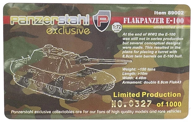 German Anti-Aircraft Cannon Flakpanzer E-100, 1:72 Panzerstahl Ed. Ltd. 1000u - Image 3 of 4