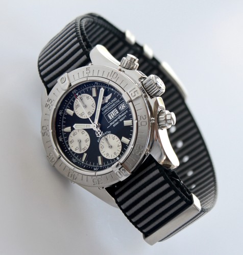 BREITLING mens watch, A13340 Superocean Chrono, Automatic, NEW BREITLING STRAP! - Picture 2 of 9