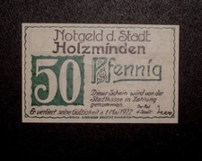 Notgeld-Schein 1921: STADT HOLZMINDEN WESER, 50 Pfg.,