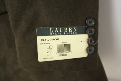 Ralph Lauren Blazer Sport Coat Brown Suede 38 REG Lined 2 Button NWT Suit Jacket - Picture 9 of 12