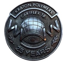 Kraton Polymers Belt Buckle Cariflex 25 Yr Service Metal Collectible Worker