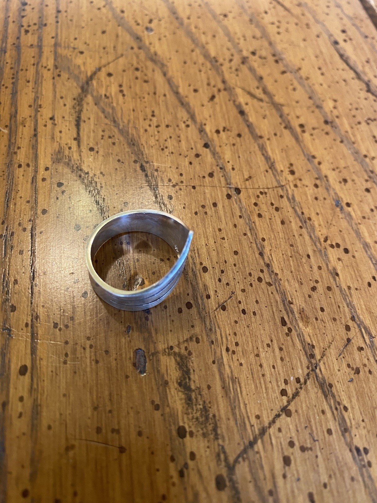 Sterling Silver Ring 925 Pointer Scrollwork Wide … - image 9