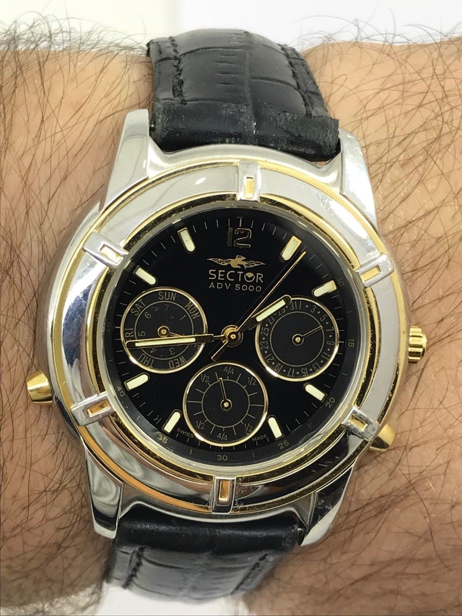 SECTOR ADV 5000 QUARTZ DAY DATE 1851551027 MENS 38mm TWO TONE