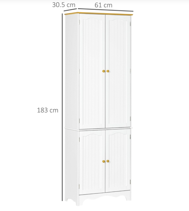 Tall Kitchen Pantry Large Storage Cupboard Larder Shelves