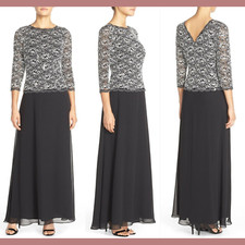 NEW Alex Evenings 10 Lace Chiffon Mock Two-Piece Gown F166