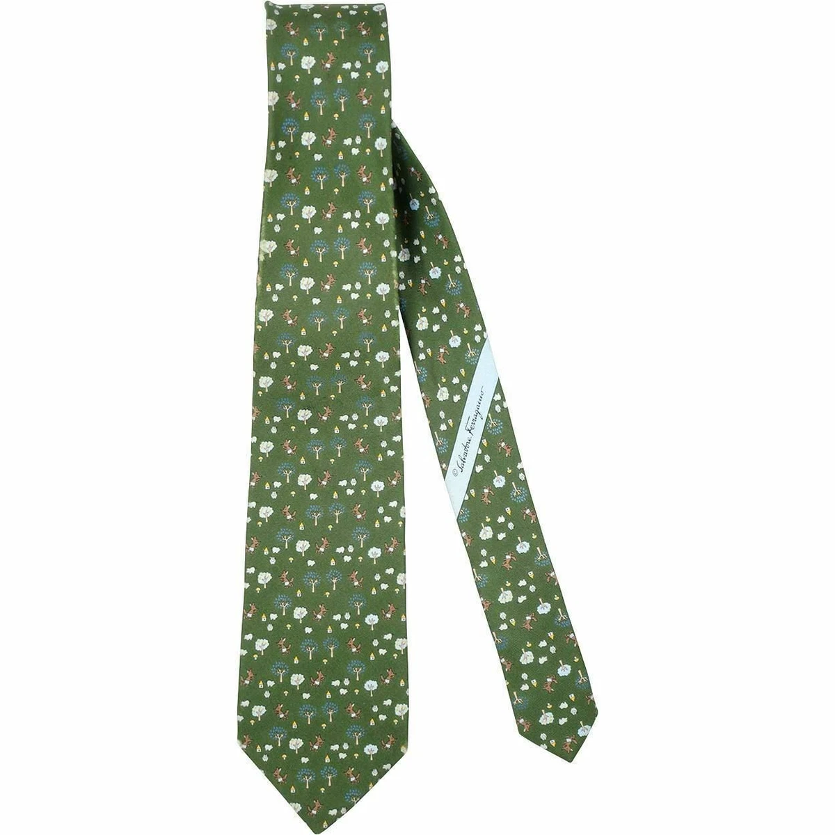 Green top ferragamo tie
