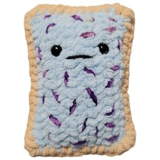 Crochet Blue Purple Pop Tarts Plushie Food Amigurumi Handmade Size 6.5" x 5"