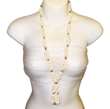 Shell Drop Necklace Hawaiian Lei 36" Natural Seashell Luau Beach Party Wedding
