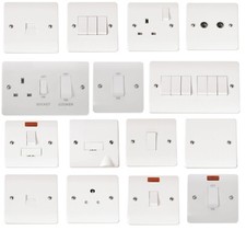 Click Mode White Plastic Moulded Light Switches & Sockets Round Corner