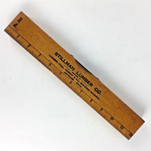 STILLMAN Lumber Level Tool Wood 12” No 203 Artmore Oklahoma Advertising Vtg Gift