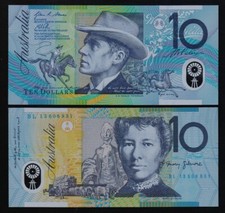AUSTRALIA:  B226g P#58g 10 Australia Dollars 2013 Uncirculated Banknote.