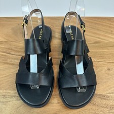 New NWOB Womens Cole Haan Fawn Black Leather Strappy Slingback Sandals 6 B