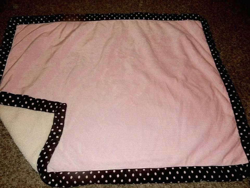 7C!ВАУ! Одеяло для детской кроватки LN KOALA BABY розовое/коричневое в горошек плюшевое велюровое шерпа - Изображение 3 из 4