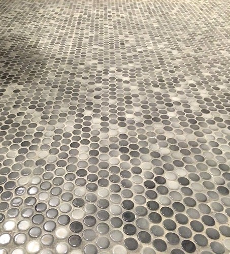 3/4 x 3/4 Penny Round Multi Gray Porcelain Mosaic Wall and Floor (5 PACK) - Picture 4 of 6